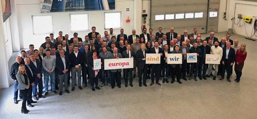 Meeting at MC-Bauchemie’s training centre in Bottrop on 7 May 2019, more than 80 managers from the MC group of companies in the DACH region (Germany, Austria and Switzerland) expressed their support for a clear declaration in favour of Europe.